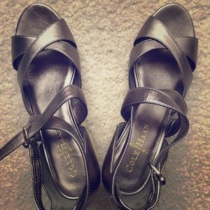 Gunsmoke Metal Air Marisa Cole Haan Wedges w/ Cork